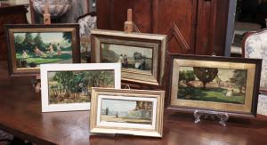 Coleção de 5 Pinturas Pós-Macchiaioli, Toscana, Século XX